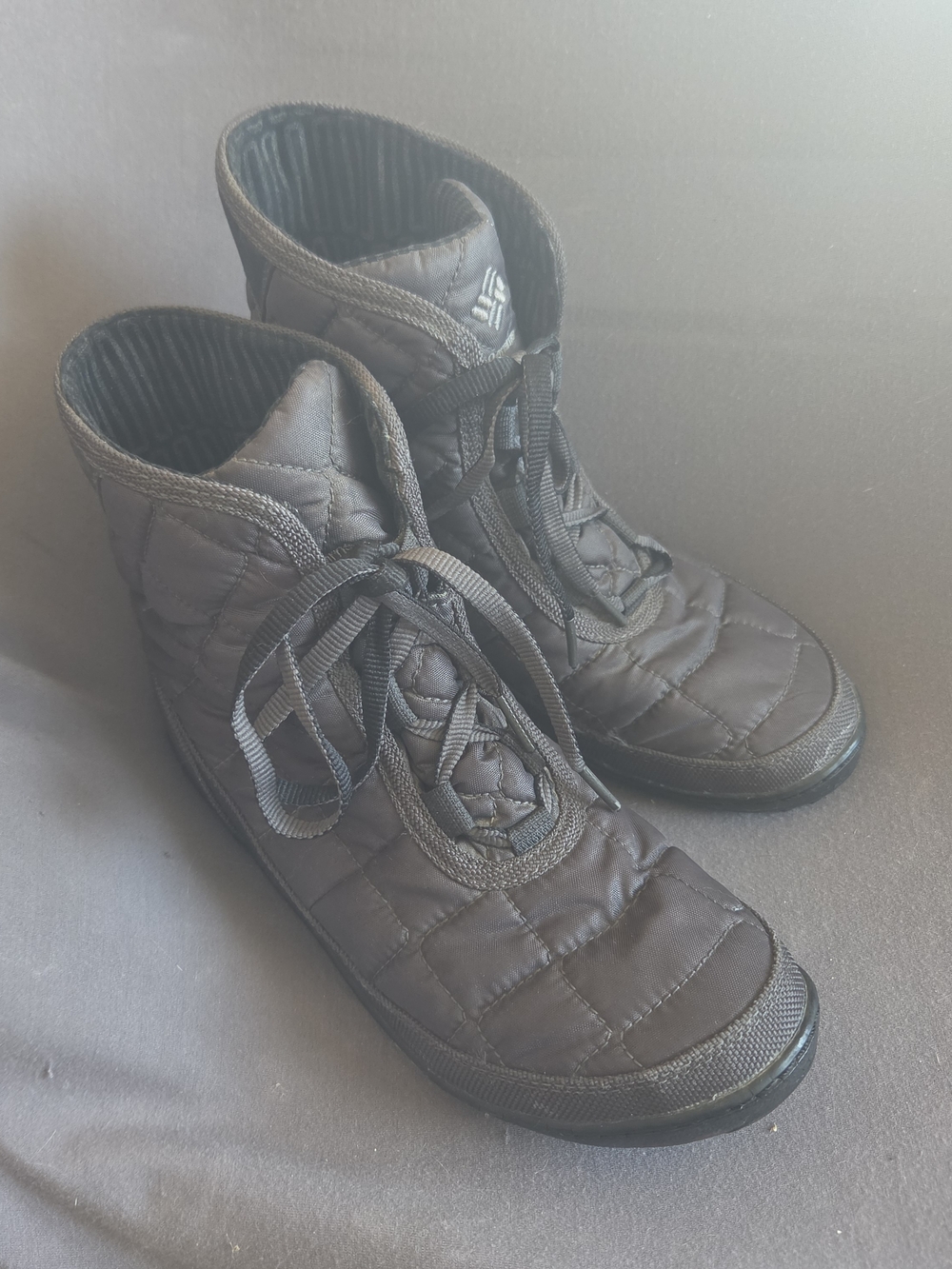Columbia Quilted Lace-Up Ankle Boots in Black Size 9